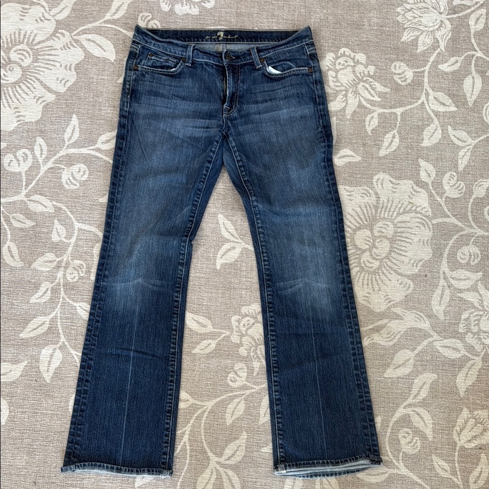 7 For All Mankind Blue Boot Cut Jeans
